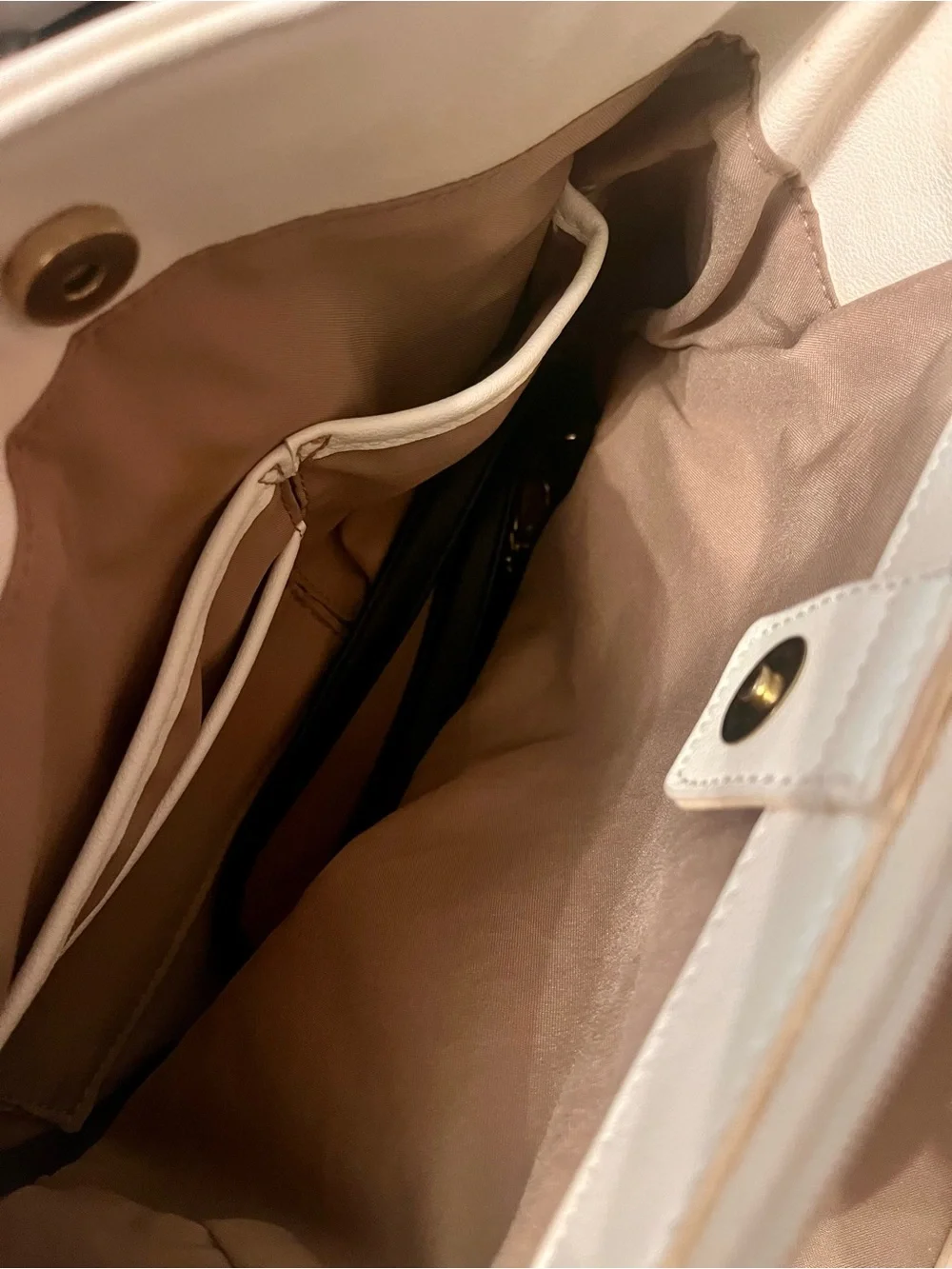 Nicole by Nicole Miller White and Black Satchel with Gold Hardware